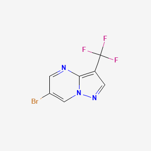 molecular formula C7H3BrF3N3 B2491470 6-溴-3-(三氟甲基)吡唑并[1,5-a]嘧啶 CAS No. 1378877-15-6