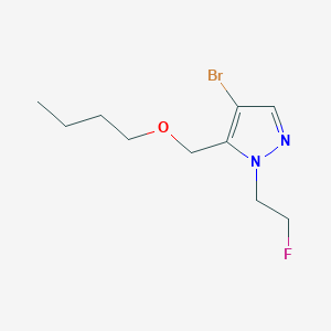 molecular formula C10H16BrFN2O B2491471 4-溴-5-(丁氧甲基)-1-(2-氟乙基)-1H-吡唑 CAS No. 1856097-28-3