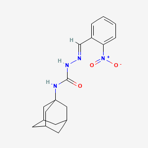 molecular formula C18H22N4O3 B2491472 1-(1-adamantyl)-3-[(E)-(2-nitrophenyl)methylideneamino]urea CAS No. 324062-47-7