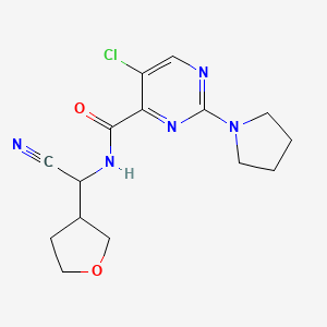 5-chloro-N-[cyano(oxolan-3-yl)methyl]-2-(pyrrolidin-1-yl)pyrimidine-4-carboxamide
