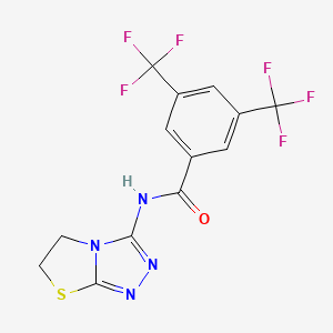 molecular formula C13H8F6N4OS B2491474 N-(5,6-二氢噻唑并[2,3-c][1,2,4]三唑-3-基)-3,5-二(三氟甲基)苯甲酰胺 CAS No. 933239-80-6