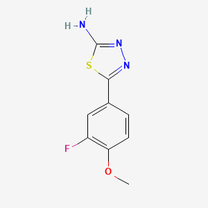 molecular formula C9H8FN3OS B2491475 5-(3-Fluoro-4-methoxyphenyl)-1,3,4-thiadiazol-2-amine CAS No. 494789-50-3