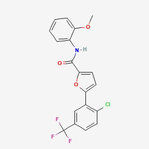 molecular formula C19H13ClF3NO3 B2491486 5-[2-chloro-5-(trifluoromethyl)phenyl]-N-(2-methoxyphenyl)furan-2-carboxamide CAS No. 831187-04-3