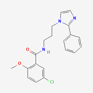 molecular formula C20H20ClN3O2 B2491487 5-chloro-2-methoxy-N-(3-(2-phenyl-1H-imidazol-1-yl)propyl)benzamide CAS No. 1421468-08-7
