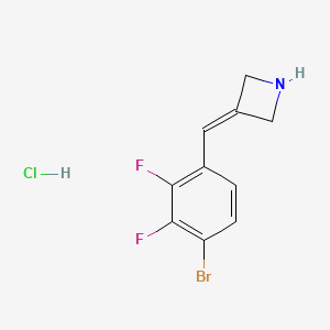 molecular formula C10H9BrClF2N B2491491 3-[(4-Bromo-2,3-difluorophenyl)methylidene]azetidine;hydrochloride CAS No. 2567503-89-1