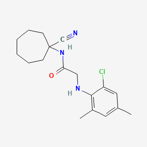 molecular formula C18H24ClN3O B2491499 2-[(2-chloro-4,6-dimethylphenyl)amino]-N-(1-cyanocycloheptyl)acetamide CAS No. 1118868-93-1
