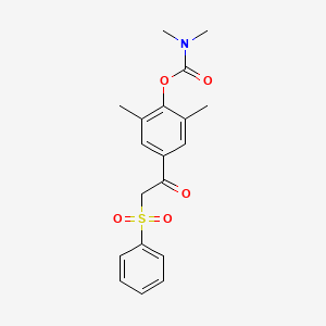 molecular formula C19H21NO5S B2491526 2,6-dimethyl-4-[2-(phenylsulfonyl)acetyl]phenyl N,N-dimethylcarbamate CAS No. 339101-04-1