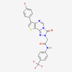 molecular formula C22H13F4N5O2S B2491533 1-(1,3-dimethyl-1H-pyrazolo[3,4-c]pyridin-7-yl)-N-(2-furylmethyl)piperidine-3-carboxamide CAS No. 1019181-53-3