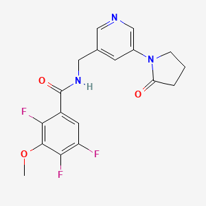 molecular formula C18H16F3N3O3 B2491534 2,4,5-trifluoro-3-methoxy-N-((5-(2-oxopyrrolidin-1-yl)pyridin-3-yl)methyl)benzamide CAS No. 2034388-17-3