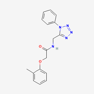 molecular formula C17H17N5O2 B2491541 N-((1-phenyl-1H-tetrazol-5-yl)methyl)-2-(o-tolyloxy)acetamide CAS No. 921075-09-4