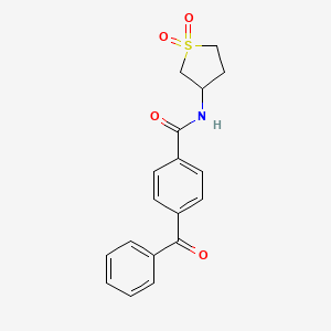 molecular formula C18H17NO4S B2491551 4-benzoyl-N-(1,1-dioxothiolan-3-yl)benzamide CAS No. 303226-08-6