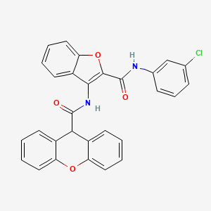 molecular formula C29H19ClN2O4 B2491553 N-(2-((3-chlorophenyl)carbamoyl)benzofuran-3-yl)-9H-xanthene-9-carboxamide CAS No. 888441-54-1