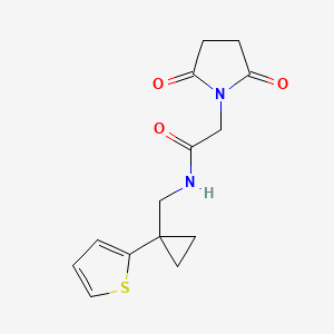 2-(2,5-dioxopyrrolidin-1-yl)-N-((1-(thiophen-2-yl)cyclopropyl)methyl)acetamide