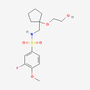 3-fluoro-N-((1-(2-hydroxyethoxy)cyclopentyl)methyl)-4-methoxybenzenesulfonamide
