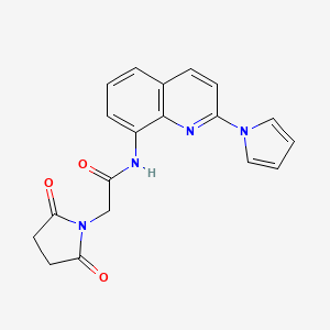molecular formula C19H16N4O3 B2491568 N-(2-(1H-pyrrol-1-yl)quinolin-8-yl)-2-(2,5-dioxopyrrolidin-1-yl)acetamide CAS No. 1226441-11-7