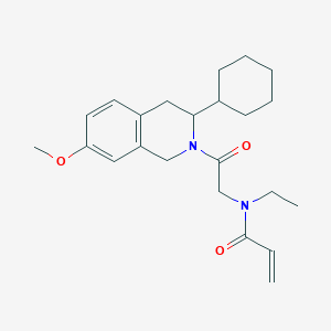molecular formula C23H32N2O3 B2491569 N-[2-(3-Cyclohexyl-7-methoxy-3,4-dihydro-1H-isoquinolin-2-yl)-2-oxoethyl]-N-ethylprop-2-enamide CAS No. 2361718-54-7