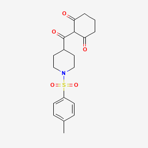 molecular formula C19H23NO5S B2491580 2-({1-[(4-甲基苯基)磺酰]-4-哌啶基}甲酰)-1,3-环己二酮 CAS No. 478047-60-8
