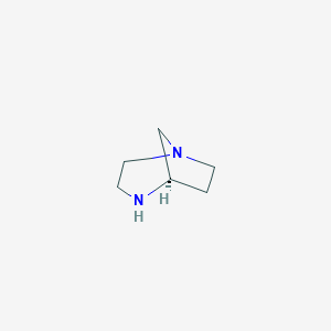 molecular formula C6H12N2 B2491581 (5R)-1,4-Diaza-bicyclo[3.2.1]octane CAS No. 5167-08-8; 857521-72-3