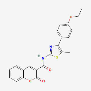 molecular formula C22H18N2O4S B2491582 N-(4-(4-乙氧基苯基)-5-甲基噻唑-2-基)-2-氧代-2H-香豆素-3-羧酰胺 CAS No. 536732-80-6