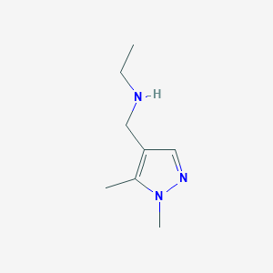 molecular formula C8H15N3 B2491587 N-[(1,5-dimethyl-1H-pyrazol-4-yl)methyl]-N-ethylamine CAS No. 952195-00-5