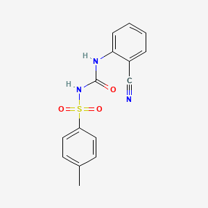 molecular formula C15H13N3O3S B2491589 1-(2-Cyanophenyl)-3-(4-methylphenyl)sulfonylurea CAS No. 35608-28-7