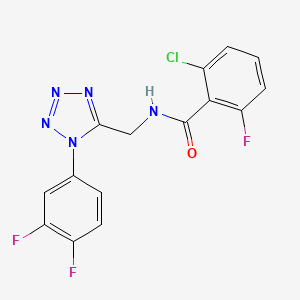 molecular formula C15H9ClF3N5O B2491599 2-chloro-N-((1-(3,4-difluorophenyl)-1H-tetrazol-5-yl)methyl)-6-fluorobenzamide CAS No. 921143-63-7
