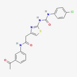 molecular formula C20H17ClN4O3S B2491600 N-(3-acetylphenyl)-2-(2-(3-(4-chlorophenyl)ureido)thiazol-4-yl)acetamide CAS No. 921487-21-0