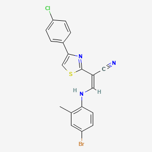 molecular formula C19H13BrClN3S B2491601 (Z)-3-((4-bromo-2-methylphenyl)amino)-2-(4-(4-chlorophenyl)thiazol-2-yl)acrylonitrile CAS No. 683257-36-5