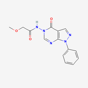 molecular formula C14H13N5O3 B2491608 2-甲氧基-N-(4-氧代-1-苯基-1H-吡唑并[3,4-d]嘧啶-5(4H)-基)乙酰胺 CAS No. 899945-87-0