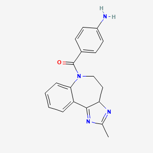 molecular formula C19H18N4O B2491610 (4-氨基苯基)(2-甲基-4,5-二氢苯并[b]咪唑 CAS No. 195531-22-7
