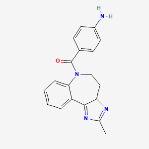 molecular formula C19H18N4O B2491610 (4-aminophenyl)(2-methyl-4,5-dihydrobenzo[b]imidazo[4,5-d]azepin-6(3aH)-yl)methanone CAS No. 195531-22-7