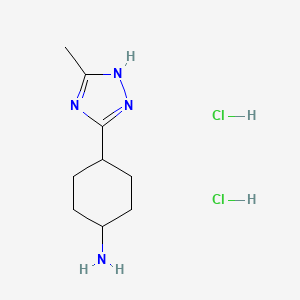 molecular formula C9H18Cl2N4 B2491613 4-(5-甲基-1H-1,2,4-三唑-3-基)环己烷-1-胺;二盐酸盐 CAS No. 2287274-86-4
