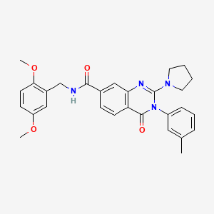 N-[(2,5-dimethoxyphenyl)methyl]-3-(3-methylphenyl)-4-oxo-2-(pyrrolidin-1-yl)-3,4-dihydroquinazoline-7-carboxamide