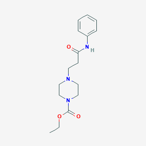 molecular formula C16H23N3O3 B249162 Ethyl 4-[3-oxo-3-(phenylamino)propyl]piperazine-1-carboxylate 