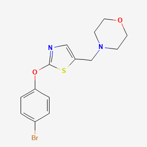 molecular formula C14H15BrN2O2S B2491622 4-{[2-(4-Bromophenoxy)-1,3-thiazol-5-yl]methyl}morpholine CAS No. 477850-21-8