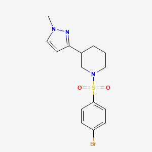 molecular formula C15H18BrN3O2S B2491624 1-(4-bromobenzenesulfonyl)-3-(1-methyl-1H-pyrazol-3-yl)piperidine CAS No. 2200780-09-0