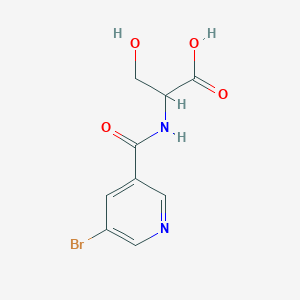 molecular formula C9H9BrN2O4 B2491626 2-[(5-Bromo-pyridine-3-carbonyl)-amino]-3-hydroxy-propionic acid CAS No. 1397007-19-0