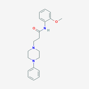 molecular formula C20H25N3O2 B249163 N-(2-Methoxyphenyl)-3-(4-phenyl-1-piperazinyl)propanamide 