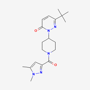 molecular formula C19H27N5O2 B2491630 6-tert-butyl-2-[1-(1,5-dimethyl-1H-pyrazole-3-carbonyl)piperidin-4-yl]-2,3-dihydropyridazin-3-one CAS No. 2380062-00-8