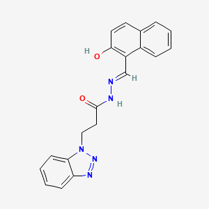 molecular formula C20H17N5O2 B2491632 3-(1H-benzotriazol-1-yl)-N'-[(E)-(2-hydroxynaphthalen-1-yl)methylidene]propanehydrazide CAS No. 326001-95-0