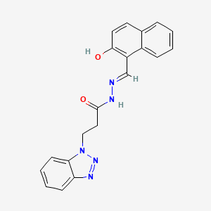 molecular formula C20H17N5O2 B2491632 3-(1H-苯并三唑-1-基)-N'-[(E)-(2-羟基萘-1-基)甲基亚)丙酰肼 CAS No. 326001-95-0