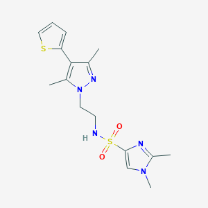 N-(2-(3,5-dimethyl-4-(thiophen-2-yl)-1H-pyrazol-1-yl)ethyl)-1,2-dimethyl-1H-imidazole-4-sulfonamide