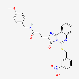 N-[(4-methoxyphenyl)methyl]-3-(5-{[(3-nitrophenyl)methyl]sulfanyl}-3-oxo-2H,3H-imidazo[1,2-c]quinazolin-2-yl)propanamide