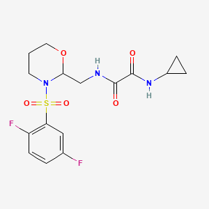 molecular formula C16H19F2N3O5S B2491645 N'-cyclopropyl-N-[[3-(2,5-difluorophenyl)sulfonyl-1,3-oxazinan-2-yl]methyl]oxamide CAS No. 872976-69-7