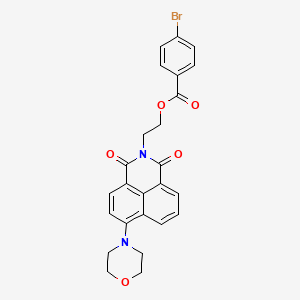 molecular formula C25H21BrN2O5 B2491648 2-(6-吗啉-1,3-二氧代-1H-苯并[de]异喹啉-2(3H)-基)乙基-4-溴苯甲酸酯 CAS No. 361159-13-9