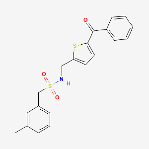 molecular formula C20H19NO3S2 B2491649 N-((5-benzoylthiophen-2-yl)methyl)-1-(m-tolyl)methanesulfonamide CAS No. 1797282-17-7