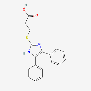 molecular formula C18H16N2O2S B2491663 3-[(4,5-Diphenyl-1H-imidazol-2-yl)thio]-propanoic acid CAS No. 50677-48-0