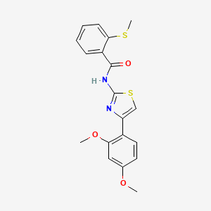 molecular formula C19H18N2O3S2 B2491664 N-(4-(2,4-dimethoxyphenyl)thiazol-2-yl)-2-(methylthio)benzamide CAS No. 896347-81-2