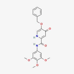 molecular formula C22H22N2O6 B2491667 4-oxo-5-phenylmethoxy-N-(3,4,5-trimethoxyphenyl)-1H-pyridine-2-carboxamide CAS No. 1021261-30-2