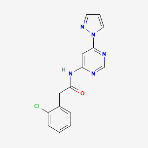 molecular formula C15H12ClN5O B2491680 N-(6-(1H-pyrazol-1-yl)pyrimidin-4-yl)-2-(2-chlorophenyl)acetamide CAS No. 1428378-38-4